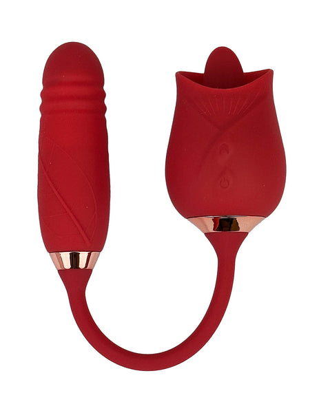 "Licking" Rose Vibrator with Thrusting Tail | Sexual Desires